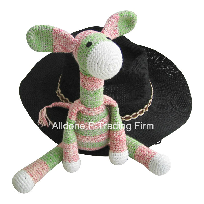 Hand Crochet Donkey Stuffed Animal Toy Doll Baby Gift