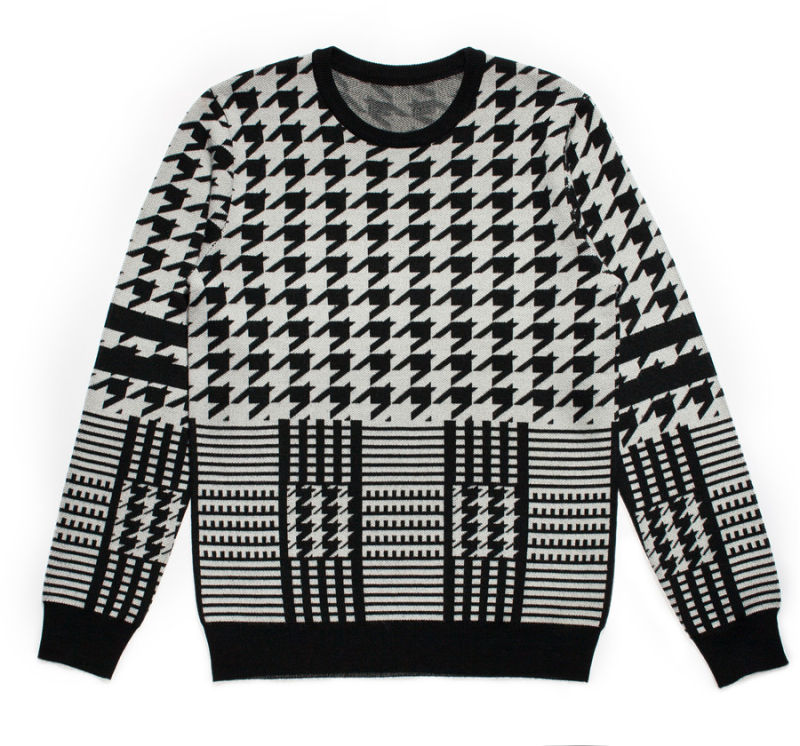 Custom Round Neck Jacquard Pullover Sweater for Men