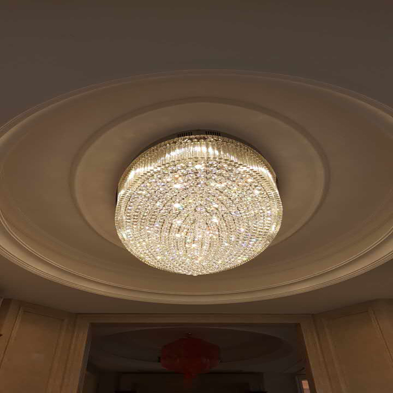 Fashion Big Size Crystal Project Ceiling Lamp Whit Lobby