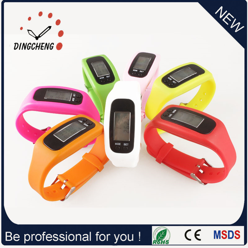 Silicone Strap Watches Sport Wristwatch Pedometer Watch (DC-001)