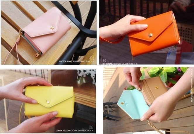 High Quality Candy Color PU Smart Phone Wallet