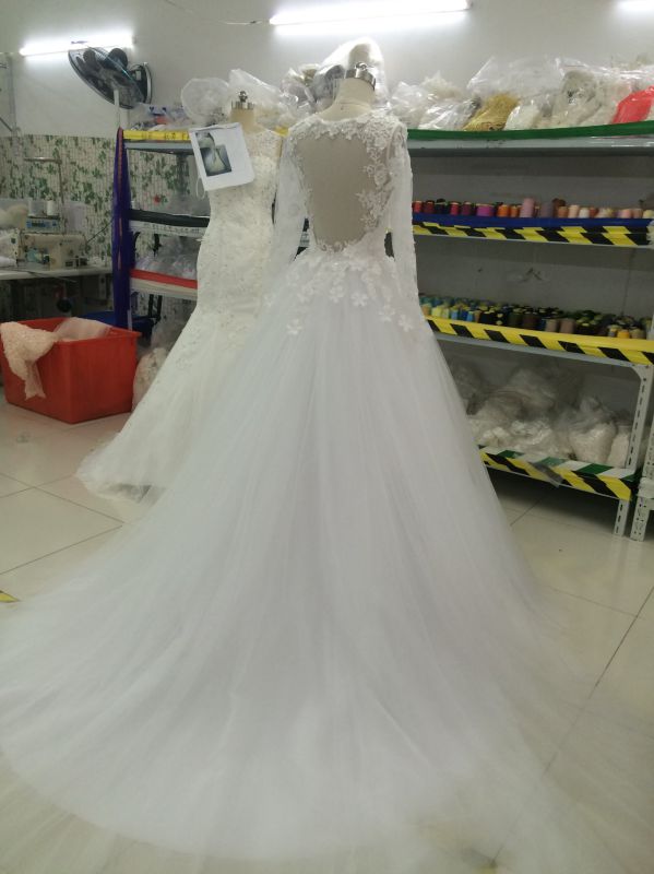 Aoliweiya Customize Bridal Wedding Dresses with Flower Appliques