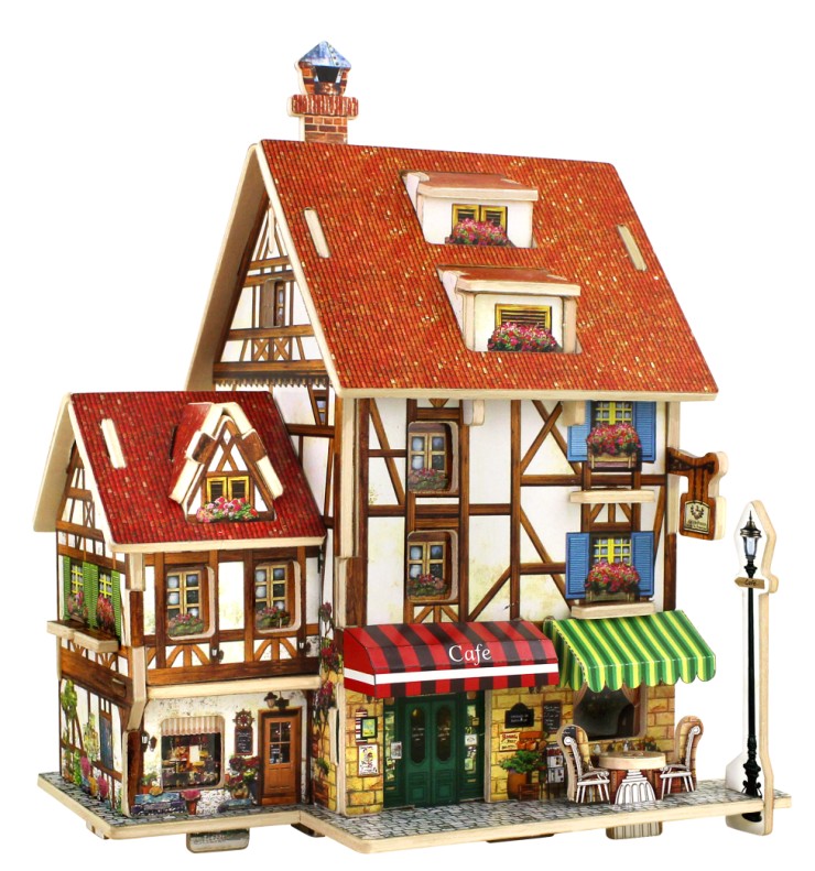 Wood Collectibles Toy for Global Houses-France Cafe