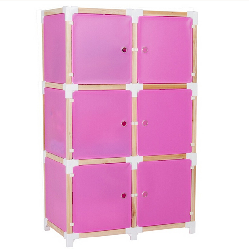 6 Doors 3 Colors Available Plastic DIY Wardrobe Cabinets (ZH0018)