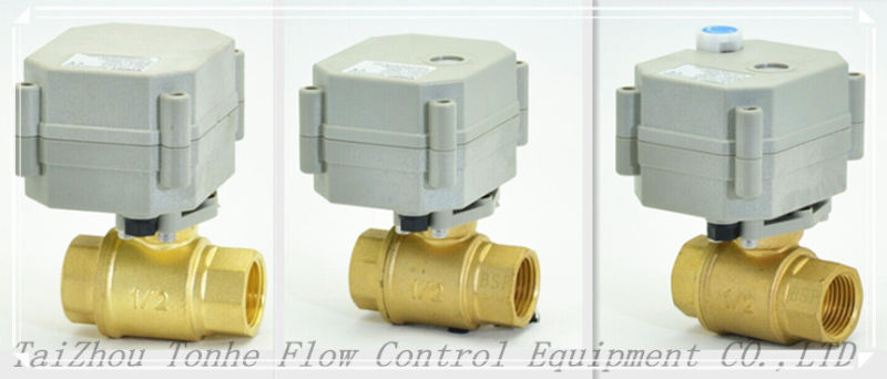 1/2'' Mini Electric Motorized Control Brass Ball Valve with Feedback Signal (T15-B2-C)