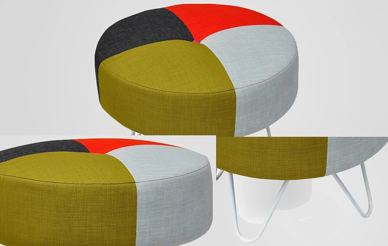Home Design Furniture Fabric Stools with Metal Leg