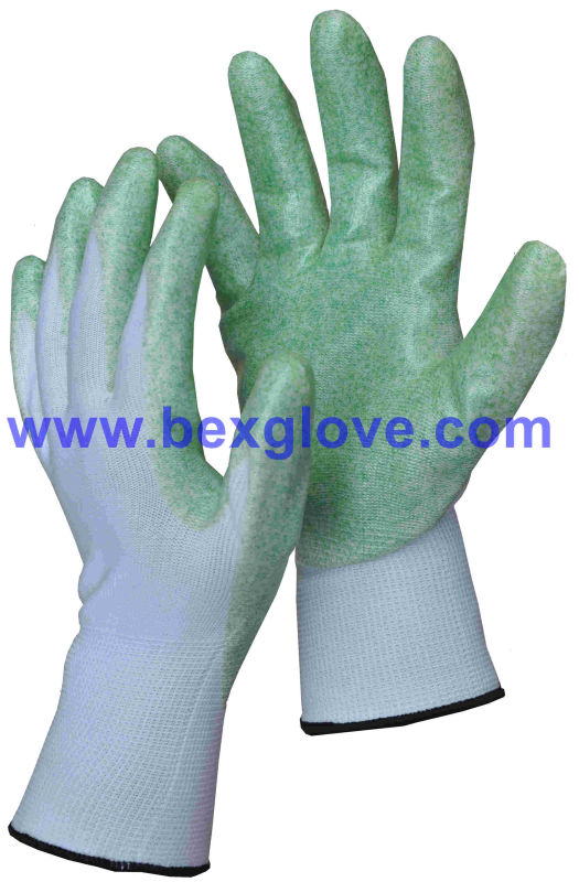 13 Gauge Nylon Liner, Nitrile Coating, Flashy Powder Safety Gloves