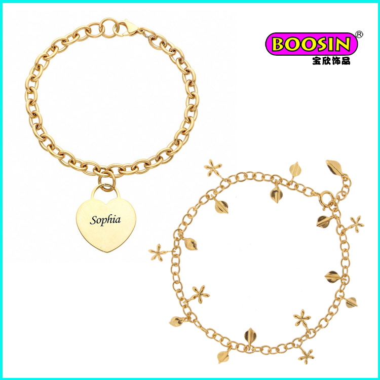 Chinese New Fashion Custom Wholesale Charms Gold Jewellery Bracelet