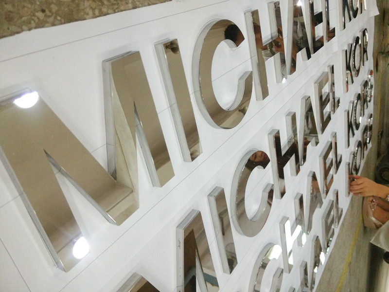 Vertical Brushed Stainless Steel Acrylic House Number Sign