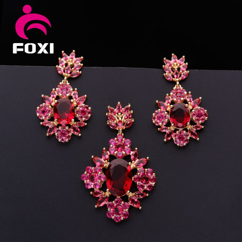 Wholesale Environmental Gold Plated CZ Fashion Jewelry Sets