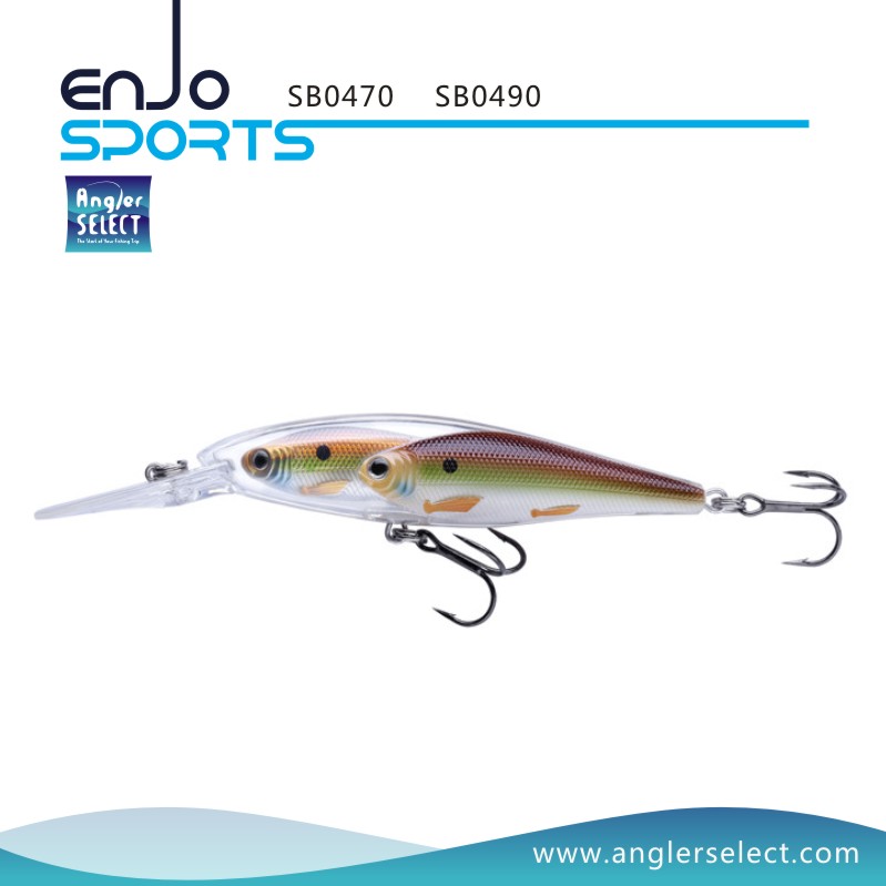 Angler Select Glass Minnow Stick Bait Fishing Tackle Lure with Vmc Treble Hooks (SB0490)