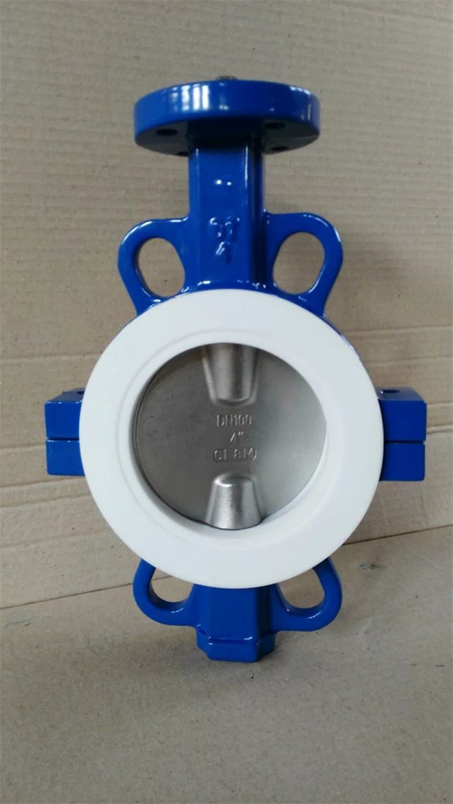 PTFE Coated Split Body Wafer Handle Butterfly Valve