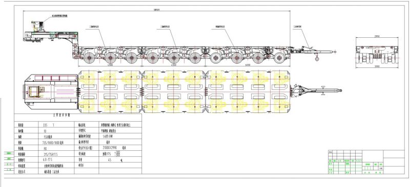 4 Axle Multi-Axis Heavy Load Hydraulic Plarform Modular Low Bed Semi-Trailer