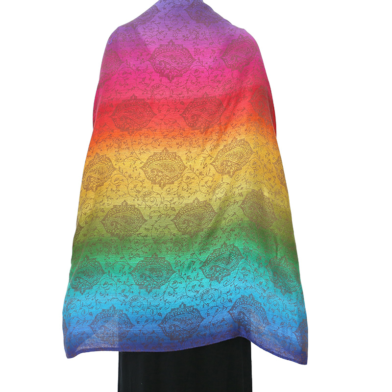 Lady Fashion Pashmina Rainbow Soft Wrap Scarf