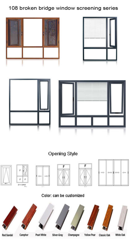 Feelingtop Metal Aluminium/ Aluminum Alloy Thermal Break Casement Window (FT-W108)