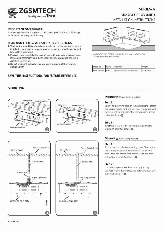 Philips Chips 100W IP65 Explosion Proof LED Canopy Light for Gas Station