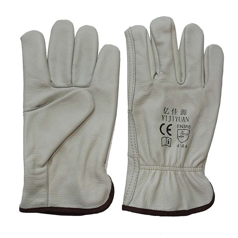 Wing Thumb Driving Safety Gloves Nature Cow Grain Leather Working Gloves