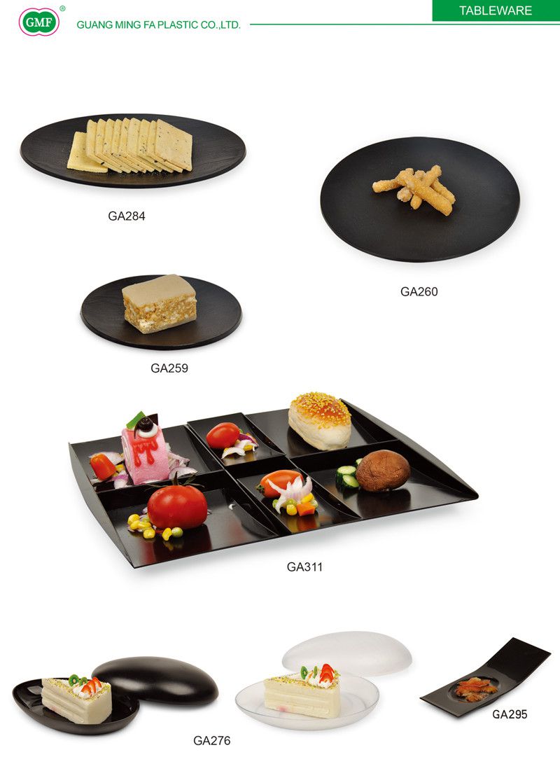 Tableware Plastic Plate Disposable Tray 23cm Square-Wave Plate