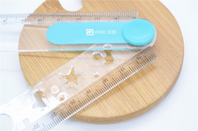 Geometry Shape Folding Plastic Ruler for School Office Stationery