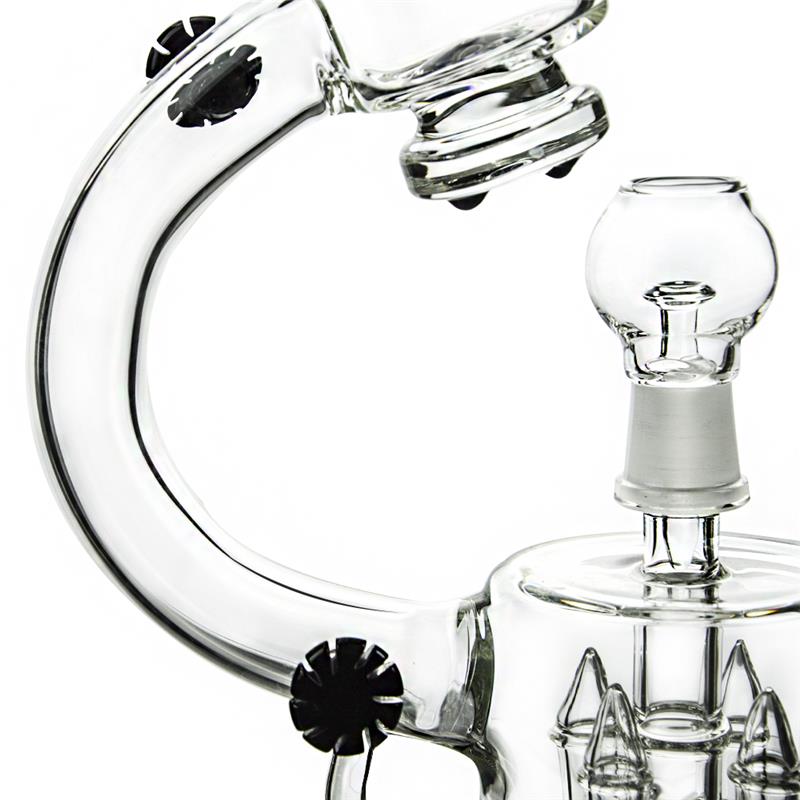 Microscope Glass Smoking Water Pipe with Slitted Rocket Percolator (ES-GB-407)