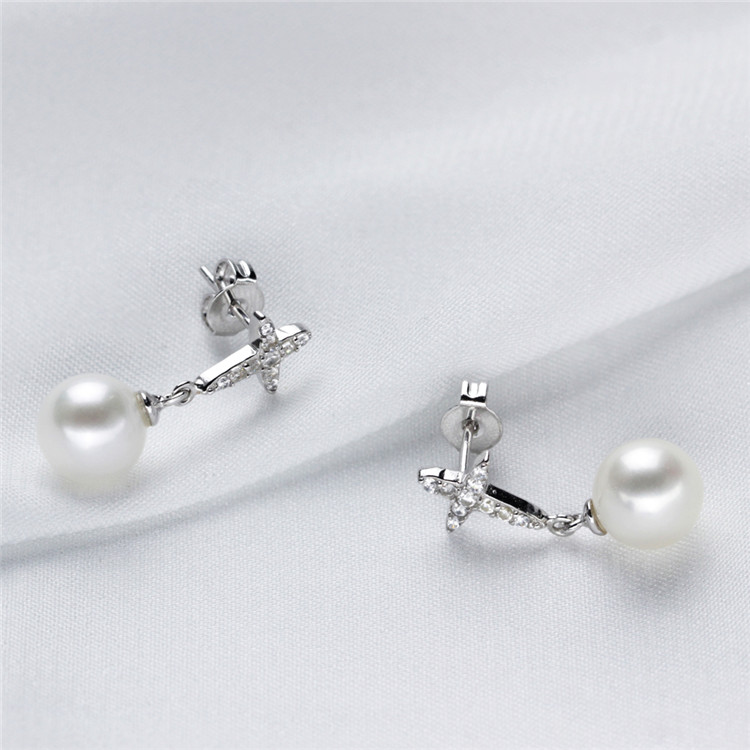 Perfect Round Sterling Silver Natural Freshwater Pearl Wedding Set