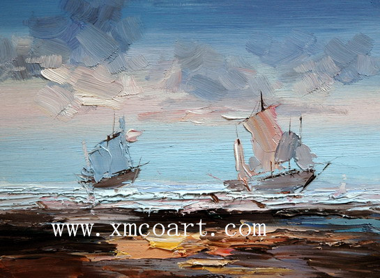 Knife Boat Oil Painting