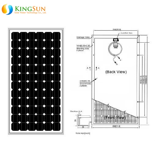 270W-290W Standard Monocrystalline Solar Panel for off Grid Solar Panel System