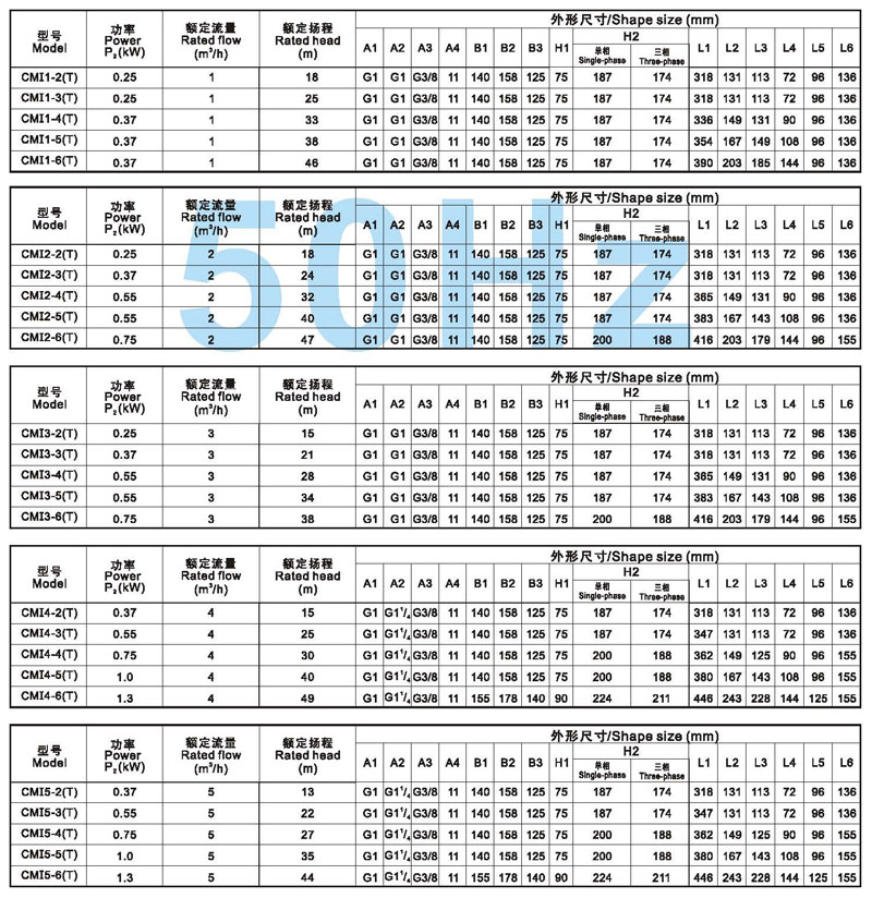 Horizontal Stainless Steel Multistage Pumps for Water Treatment