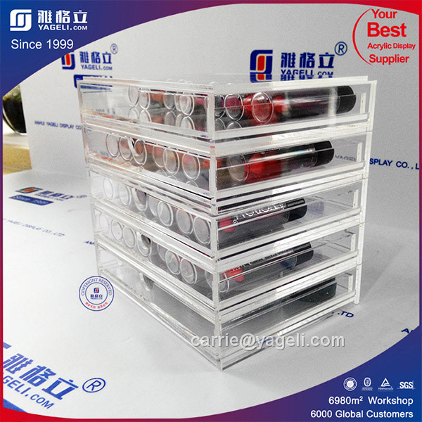 Ygl-102 High Quality 6 Drawers Clear Acrylic Makeup Organizer