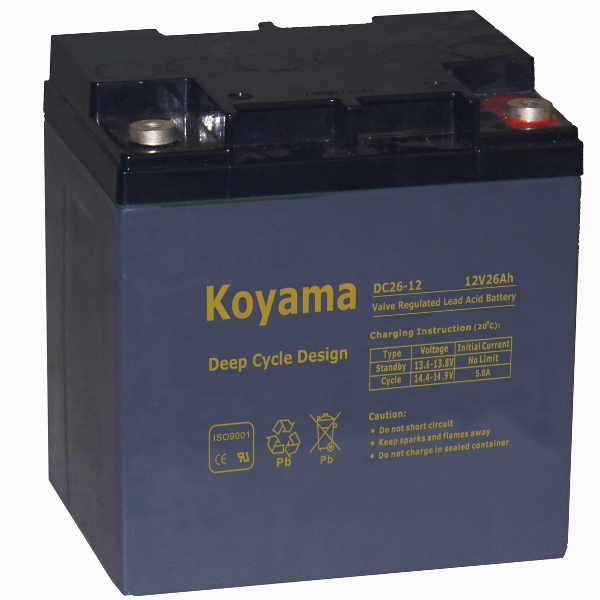 12V 26ah Deep Cycle AGM Battery for UPS/Surge Protector