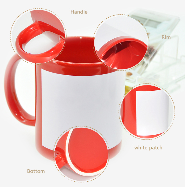 Ceramic Coated White Cup Color Changing Sublimation Mug