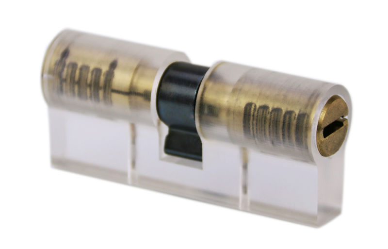 Transparent Practice Cylinder Lock Core with 8 Tracks Keys for Locksmith Training