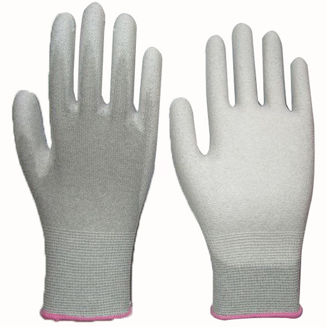 White PU Coated Glove Nylon Liner Knit Wrist