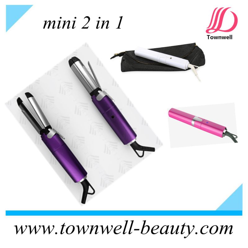 Mini Hair Curler / Straightener 2 in 1 for Travel