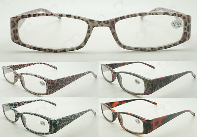 New Design Leopard Reading Glasses with Pouch (WRP504194)