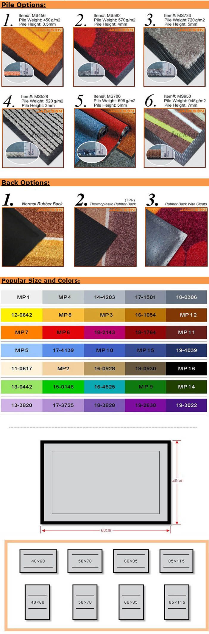 Anti-Slip Rubber Backing Logo Carpet