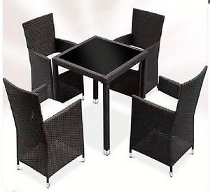 5PCS Rattan Garden Dining Furniture Set