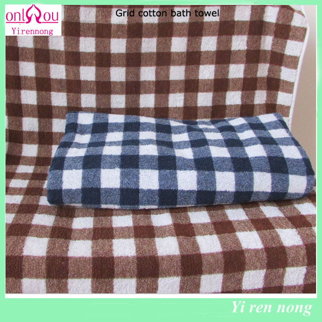 Plaid Bath Towel Ab Yarns Cotton Towel for Bathroom