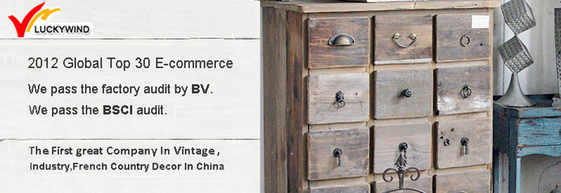 Fuzhou Furniture Factory Distressed Stained Wood Cabinet