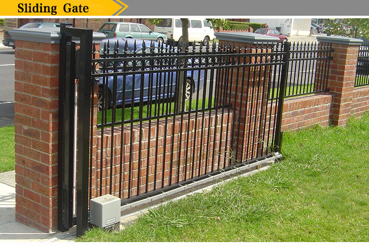 Black Powder Coated Hot DIP Galvanized Durable Metal 3 Rail Fence