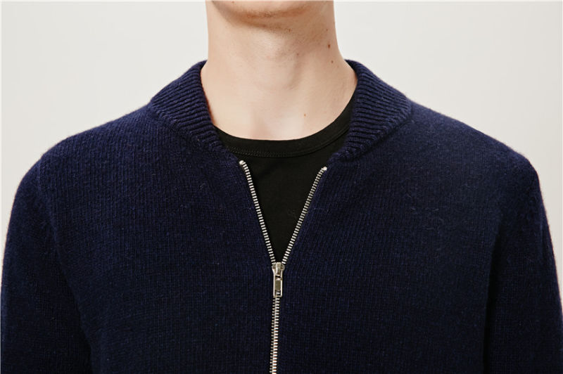 Lambs Wool Fashion Baseball Shirt Collar Men Cardigan