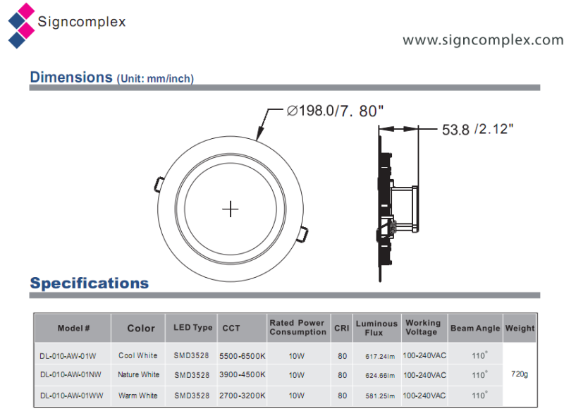 6inch 10W Round LED Panel Light with CE RoHS UL 5 Warranty Years