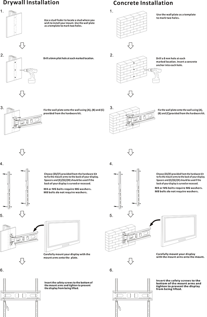 Universal LED/LCD TV Wall Mount Bracket (S4601)