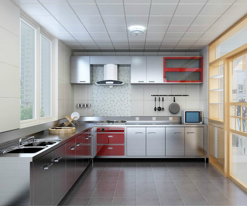 Island Style Modern Fashion Customized Stainless Steel Kitchen Cabinet