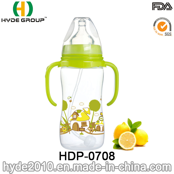 2016 Newly BPA Free Plastic Baby Milk Feeding Bottle, Customized Plastic Baby Feeding Bottle (HDP-0708)