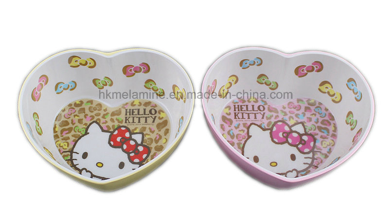 Two Tone Melamine Heart Shaped Bowl with Logo Inside (BW7202)