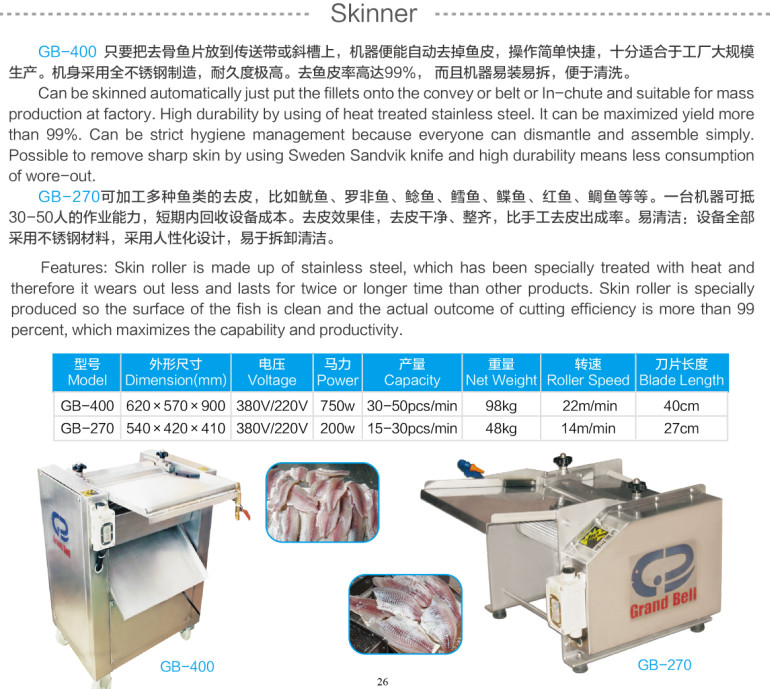 Medium Type Fish Deboning Machine, Fish Fillet Slicing Machine F-GB-170