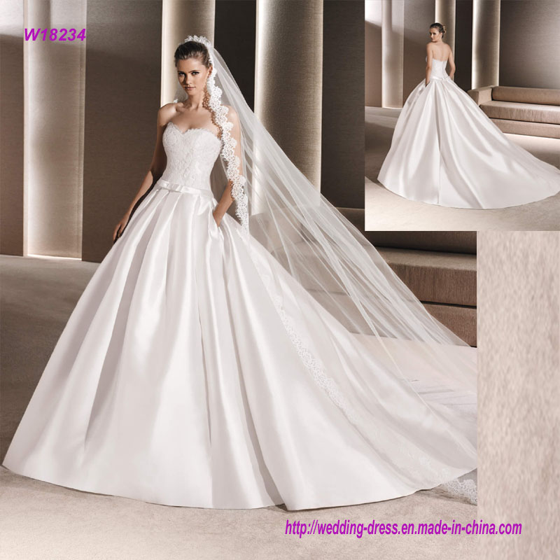 Hot Sale Ball Gown White Strapless Wedding Dress