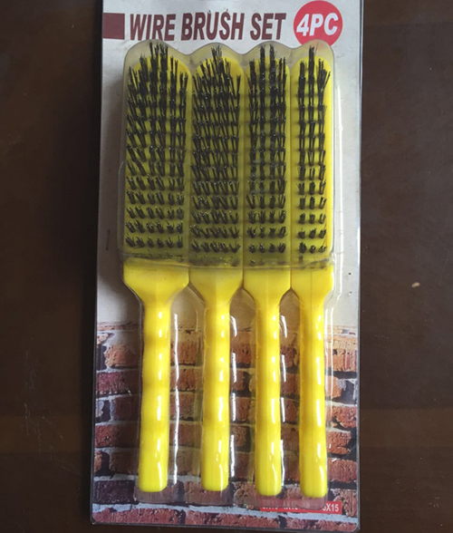 Yellow Colour Plastic Handle Steel Wire Polishing Brush (YY-512)