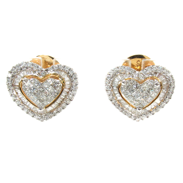 Heart Earrings 925 Silver Jewelry 18k Gold Plated